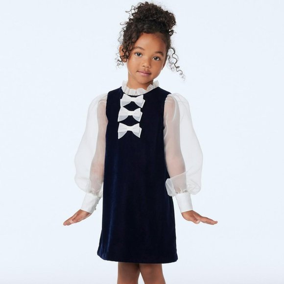 Janie and Jack Other - Janie and Jack VELVET ORGANZA BOW DRESS - Worn once